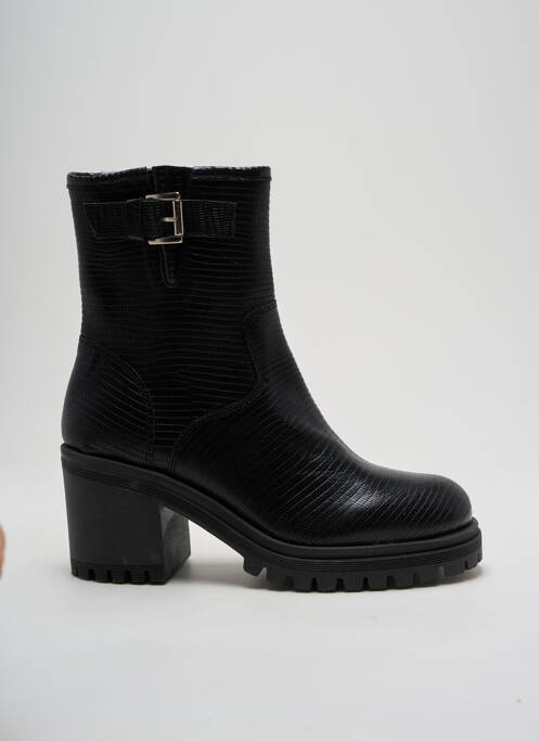 Bottines/boots tissage satiné talon de 4 à 6cm noir SMS femme