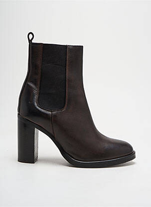 Bottines/boots matière lisse talon de 4 à 6cm marron GIANNI CRASTO femme