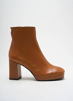 Bottines/boots matière lisse talon de 4 à 6cm marron MARIAN femme