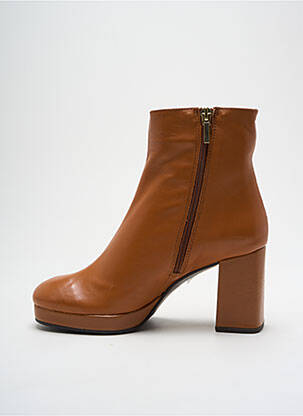 Bottines/boots matière lisse talon de 4 à 6cm marron MARIAN femme
