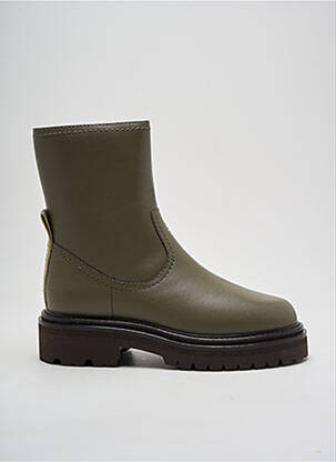Bottines/boots matière lisse talon de 4 à 6cm vert HOFF femme