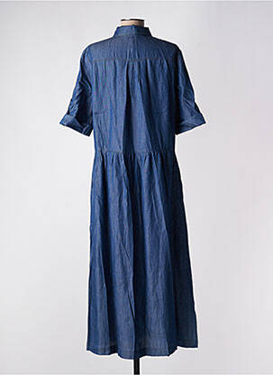 Robe longue manches courtes manches courtes bleu NINATI femme