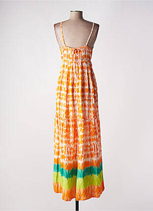 Robe longue coupe cintrée fines bretelles orange OTTANTOTTO femme