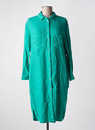 Robe mi-longue coupe fluide manches longues vert COUTURIST femme