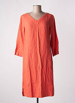 Robe mi-longue manches 3/4 manches 3/4 orange COUTURIST femme