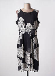 Robe mi-longue imprimé fleurs sans manche noir NINATI femme