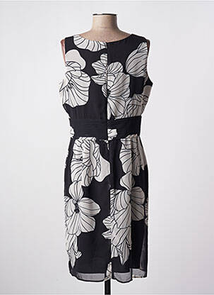 Robe mi-longue imprimé fleurs sans manche noir NINATI femme