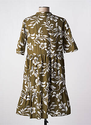 Robe courte coupe évasée manches courtes vert LE BOUDOIR D'EDOUARD femme