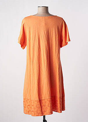 Robe mi-longue manches courtes manches courtes orange MD'M femme