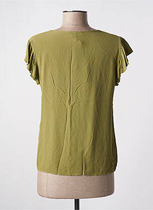 Blouse tissage crêpe manches courtes vert FLIRT femme