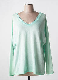 Pull stretch manches longues vert NEW COLLECTION femme