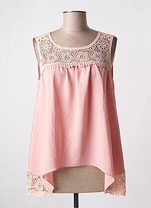 Blouse col rond sans manche rose QUATRE VINGT JOURS femme