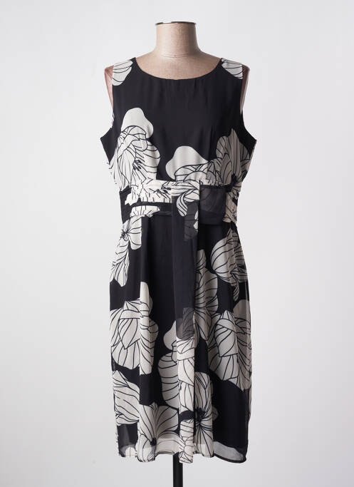 Robe mi-longue imprimé fleurs sans manche noir NINATI femme