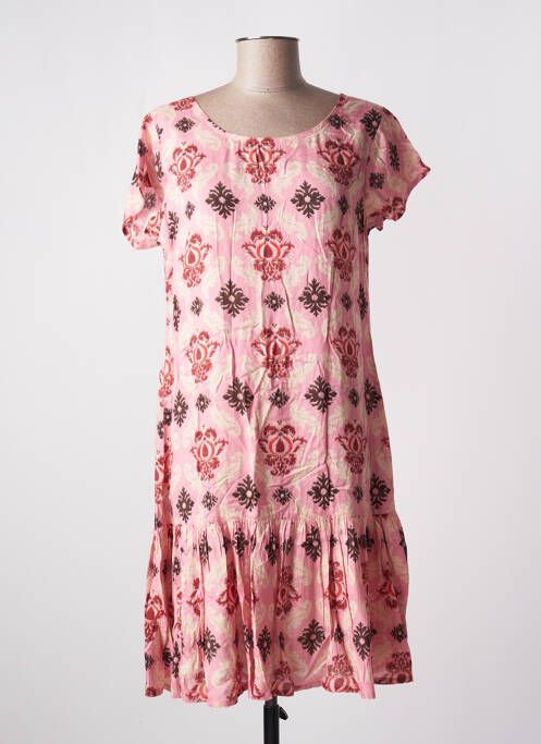 Robe mi-longue rose AGATHE & LOUISE pour femme