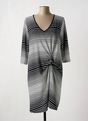 Robe mi-longue manches 3/4 manches 3/4 noir 3322 femme
