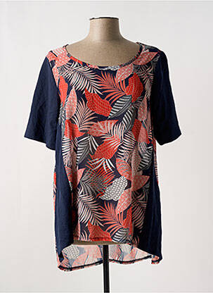 T-shirt col rond manches courtes bleu G!OZE femme