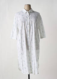 Robe mi-longue coupe fluide manches 3/4 blanc ZHENZI femme
