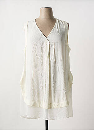 Tunique sans manche tissage crêpe beige 3322 femme