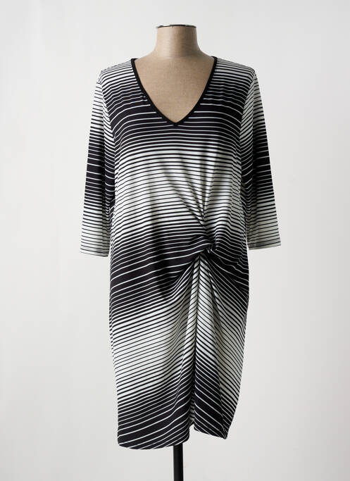 Robe mi-longue manches 3/4 manches 3/4 noir 3322 femme