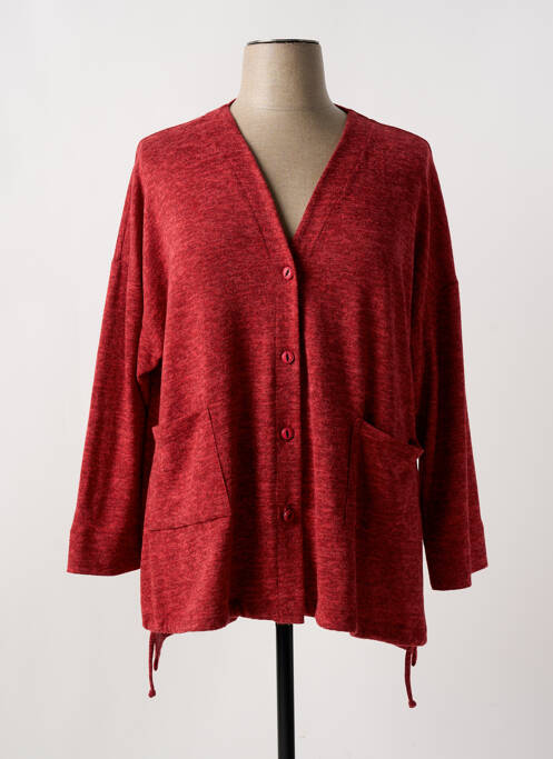 Gilet manches longues rouge FRANCK ANNA pour femme