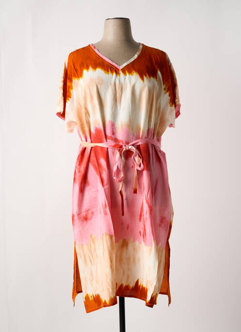 Robe mi-longue orange ZHENZI pour femme