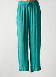 Pantalon droit tissage crêpe taille normale bleu AGATHE & LOUISE femme