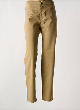 Pantalon slim tissage popeline taille normale marron COUTURIST femme