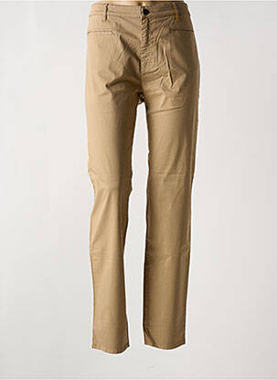 Pantalon chino tissage popeline taille normale jaune COUTURIST femme
