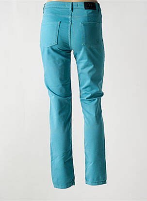 Pantalon slim tissage popeline taille normale bleu MENSI COLLEZIONE femme