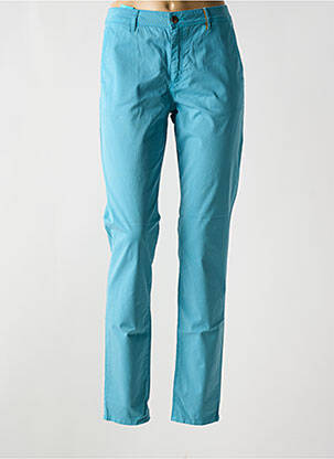 Pantalon chino tissage popeline taille normale bleu COUTURIST femme