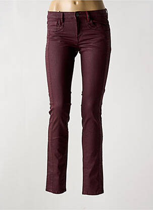 Jeans coupe slim stretch taille normale rouge COUTURIST femme