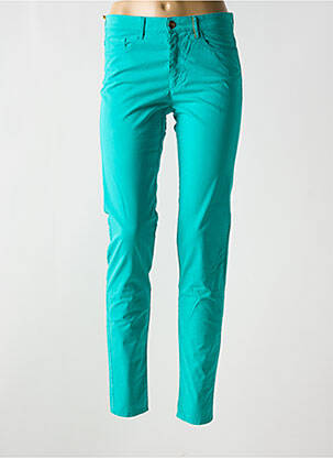 Pantalon slim tissage popeline taille normale bleu COUTURIST femme