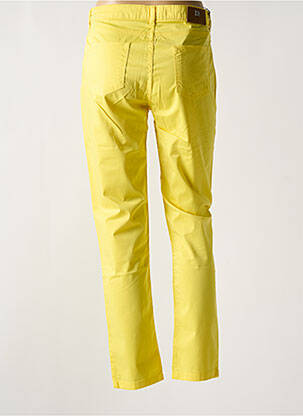 Pantalon slim tissage popeline taille normale jaune MENSI COLLEZIONE femme