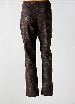 Pantalon slim tissage popeline taille normale marron MENSI COLLEZIONE femme