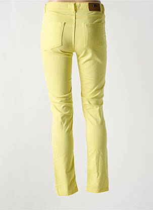 Pantalon slim tissage popeline taille normale jaune MENSI COLLEZIONE femme