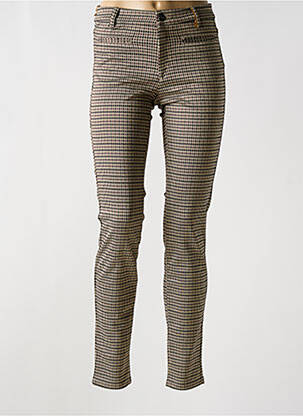 Pantalon slim taille haute taille haute beige COUTURIST femme