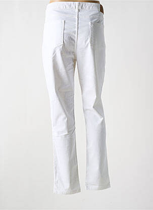 Pantalon slim tissage popeline taille normale blanc MENSI COLLEZIONE femme