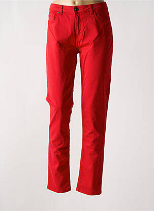 Pantalon slim tissage popeline taille normale rouge MENSI COLLEZIONE femme