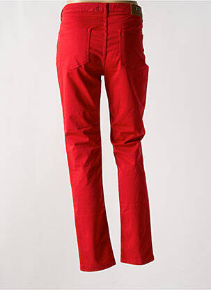 Pantalon slim tissage popeline taille normale rouge MENSI COLLEZIONE femme