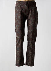 Pantalon slim marron MENSI COLLEZIONE pour femme seconde vue