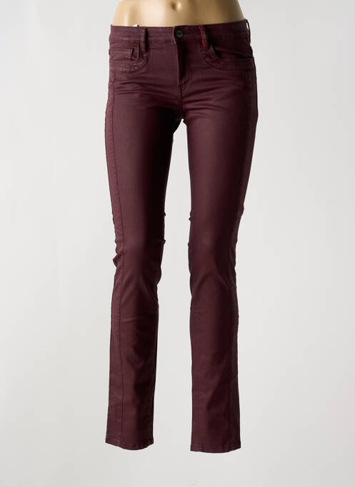 Jeans coupe slim stretch taille normale rouge COUTURIST femme