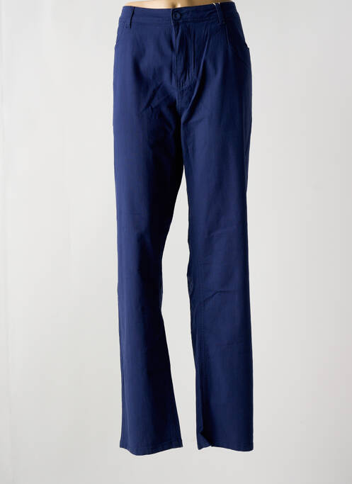 Pantalon droit bleu QUATRE VINGT JOURS pour femme