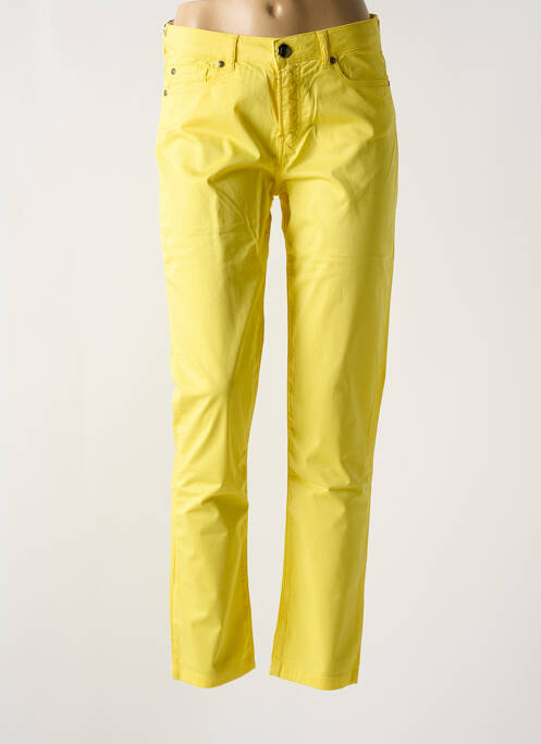 Pantalon slim jaune MENSI COLLEZIONE pour femme