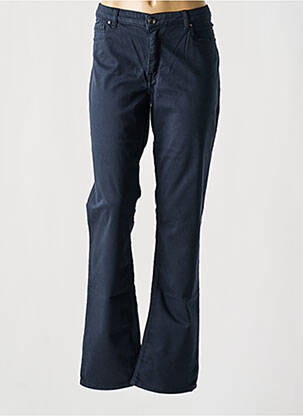 Pantalon droit stretch taille normale bleu MENSI COLLEZIONE femme