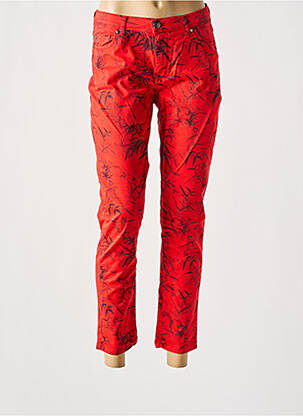 Pantalon 7/8 stretch rouge MENSI COLLEZIONE femme
