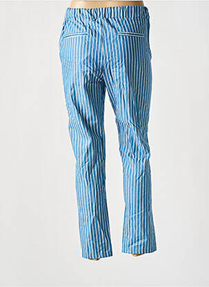 Pantalon droit tissage popeline taille normale bleu FLIRT COLLECTION femme