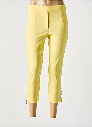 Pantacourt stretch taille haute jaune HALOGENE femme