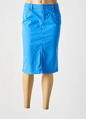 Jupe mi-longue coupe droite bleu COUTURIST femme