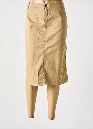 Jupe mi-longue coupe droite marron COUTURIST femme