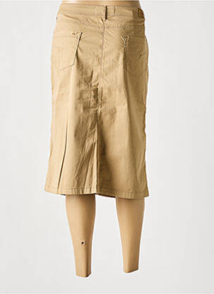 Jupe mi-longue coupe droite marron COUTURIST femme